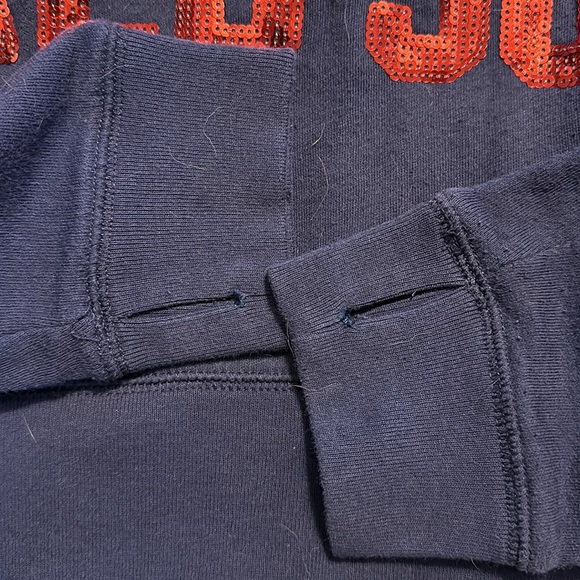 PINK VS With 5th & Ocean Red Sox Full Zip Navy Sequin Graphic Hoodie - Picture 3 of 9